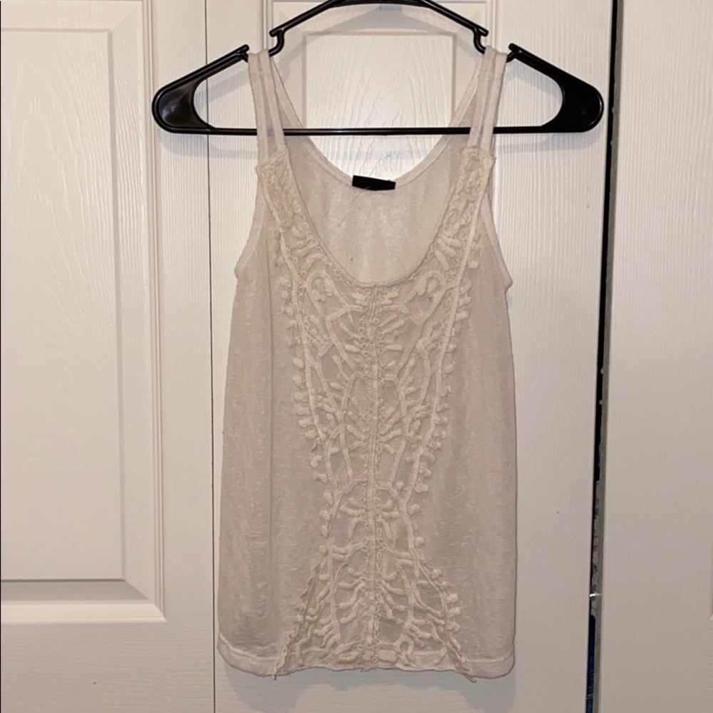 Cream Tank with detailing